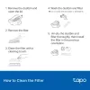 Accessory kit for TP-Link Tapo RVA100 robot vacuum — 2 washable HEPA filters, main brush, 2 side brushes (black/white)