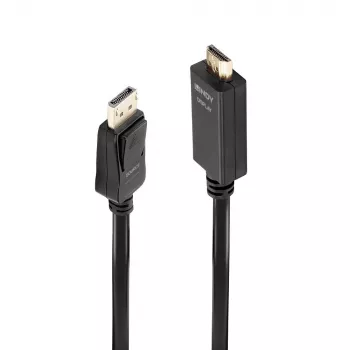 Lindy 5m DisplayPort to HDMI 10.2G Cable, 5 m, DisplayPort, HDMI Type A (Standard), Male, Male, 3840 x 2160 pixels