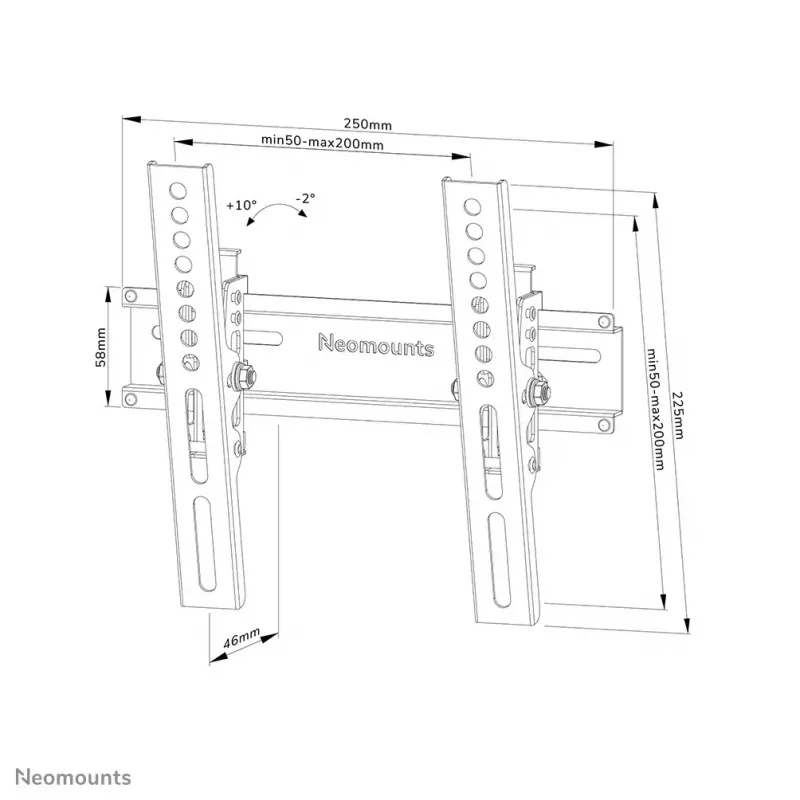 Neomounts WL35-350BL12 TV mount wall 24-55 inch - tiltable - lockable - easy install