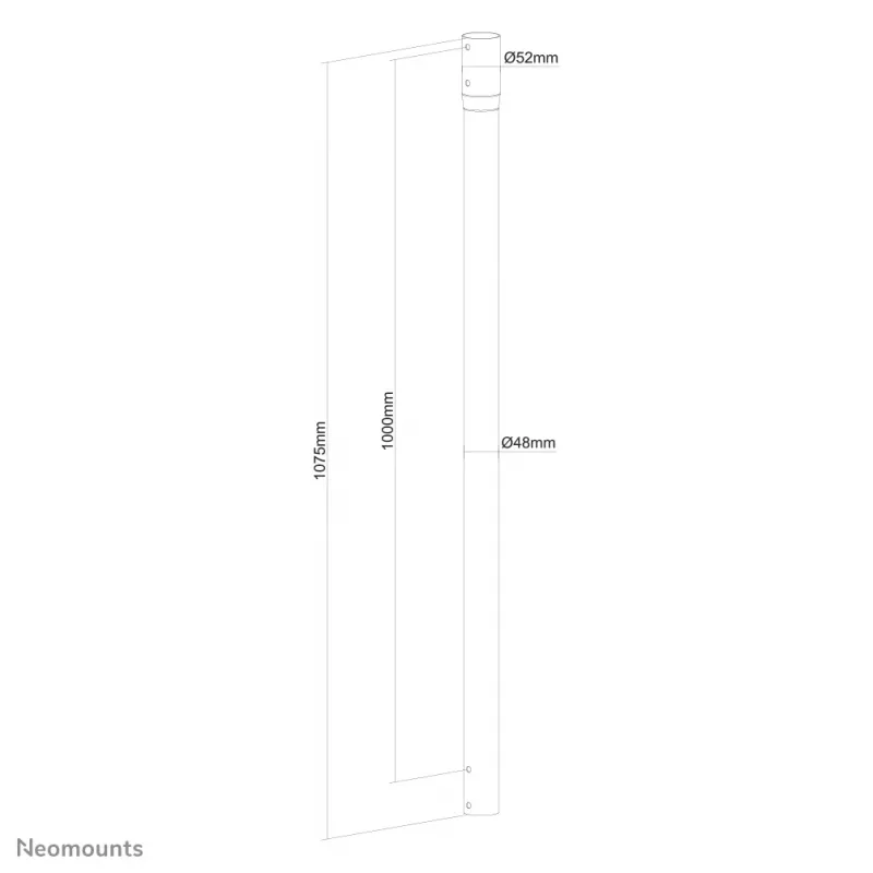 Neomounts NS-EP100BLACK Extension pole TV ceiling mount - h 107,5 cm