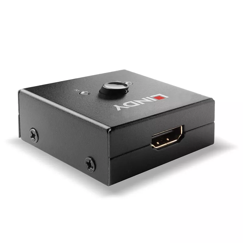 Lindy 2 Port HDMI 18G Bi-Directional Switch, HDMI, Metal, Black, 60 Hz, 18 Gbit/s, 3840 x 2160 pixels
