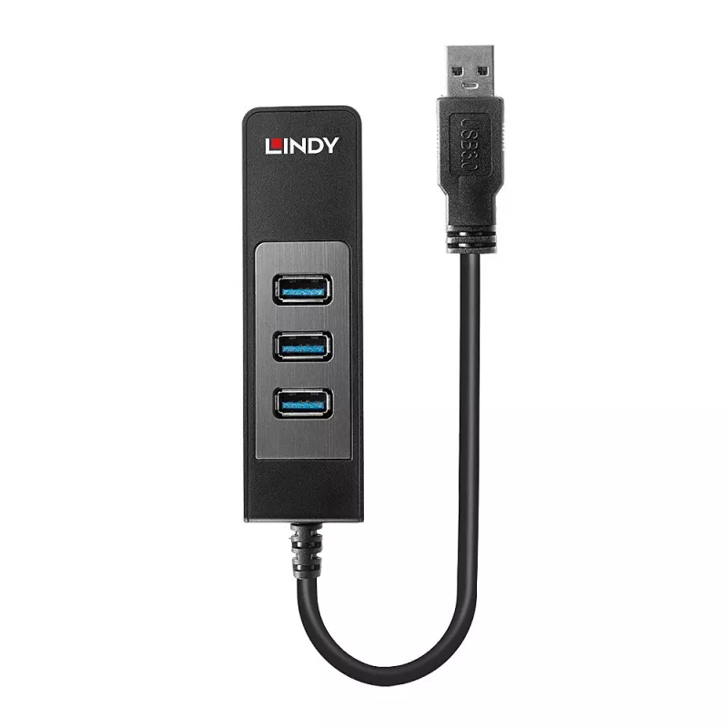 USB Hub and Gigabit Ethernet Converter Lindy 43176