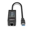 USB Hub and Gigabit Ethernet Converter Lindy 43176