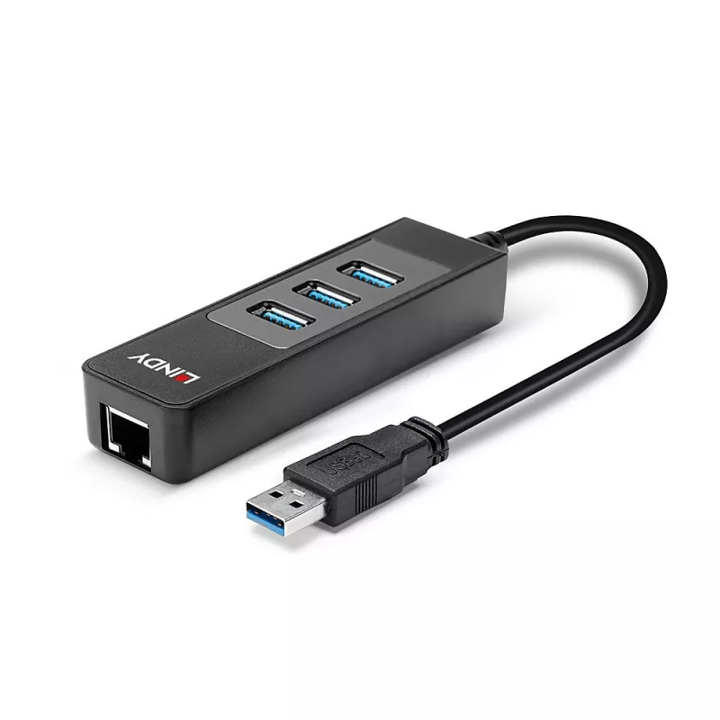 USB Hub and Gigabit Ethernet Converter Lindy 43176