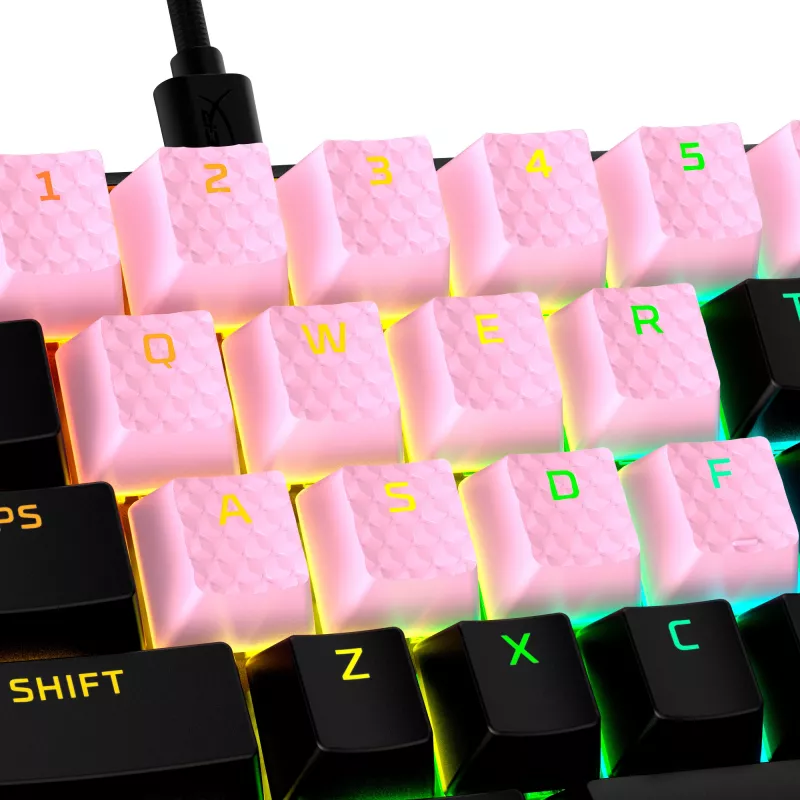 Keyboard cap HyperX Rubber Keycaps Gaming Accessory Kit Pink US layout for HyperX and Cherry MX-style switches