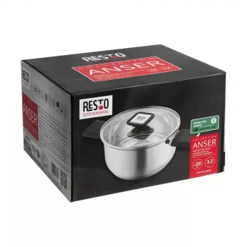 Resto Kitchenware Anser 3.2 L Round Black Stainless Steel