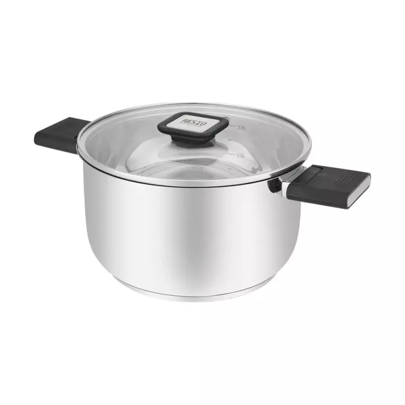 Resto Kitchenware Anser 3.2 L Round Black Stainless Steel