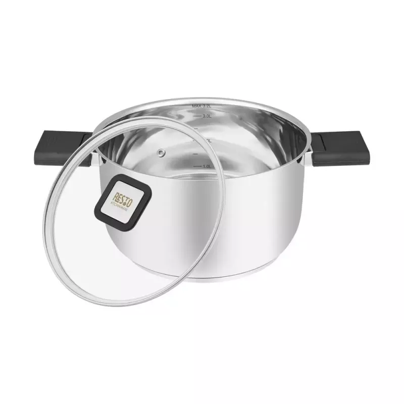 Resto Kitchenware Anser 3.2 L Round Black Stainless Steel