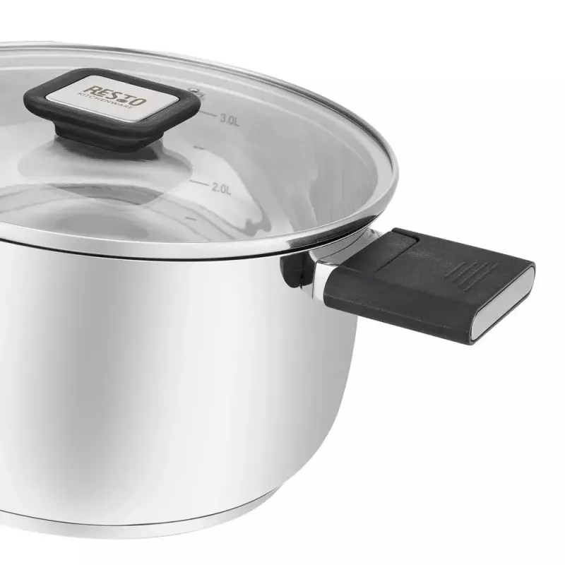 Resto Kitchenware Anser 3.2 L Round Black Stainless Steel