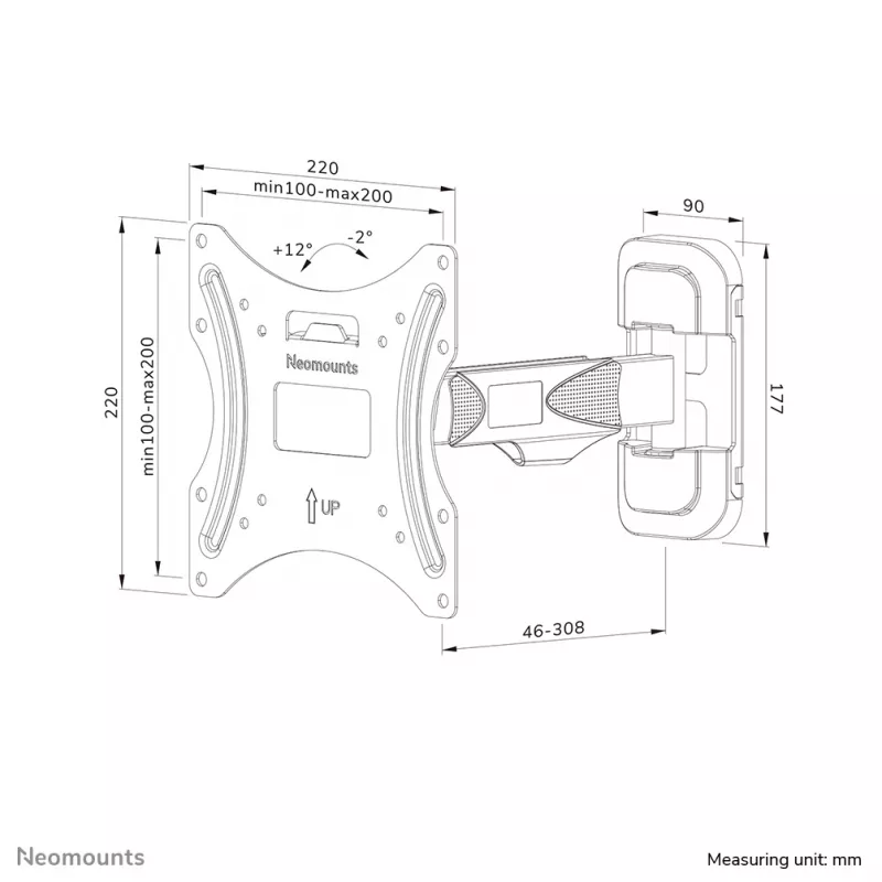 Neomounts WL40-540BL12 TV mount wall 32-55 inch - full motion - easy install