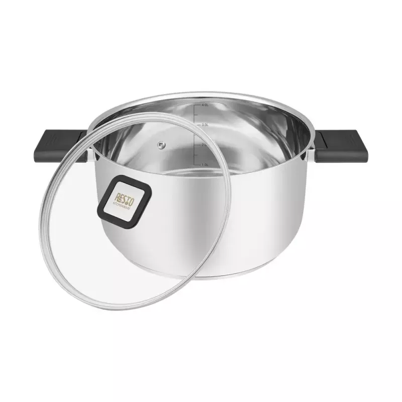 Resto Kitchenware Anser 4.4 L Round Black Stainless Steel
