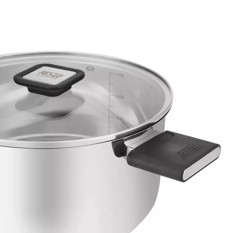 Resto Kitchenware Anser 4.4 L Round Black Stainless Steel