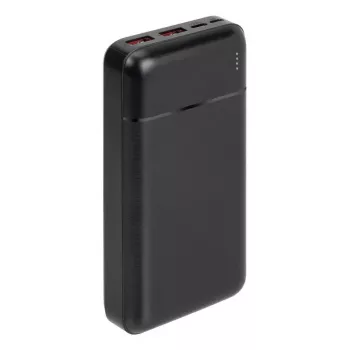 Portable Power Bank Rivacase VA2102 Lithium Polymer 20000 mAh, Quick Charge 3.0, 2×USB-A + 1×USB-C, 22.5 W, Black