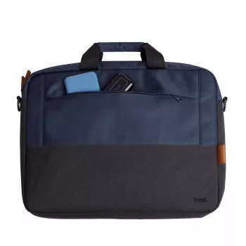 Briefcase Trust Lisboa 40.6 cm 16 inch Blue 2 compartments