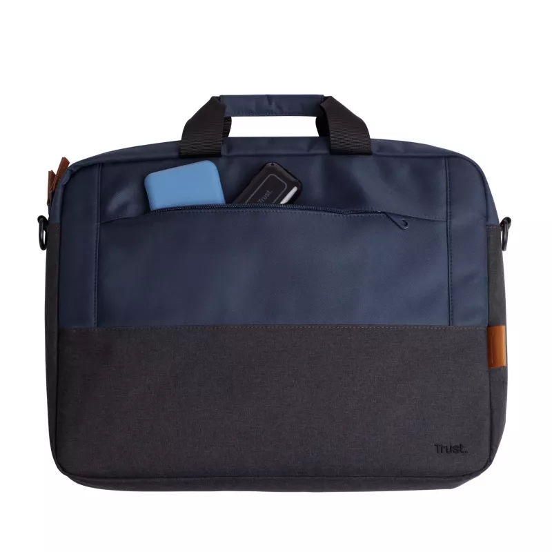Briefcase Trust Lisboa 40.6 cm 16 inch Blue 2 compartments