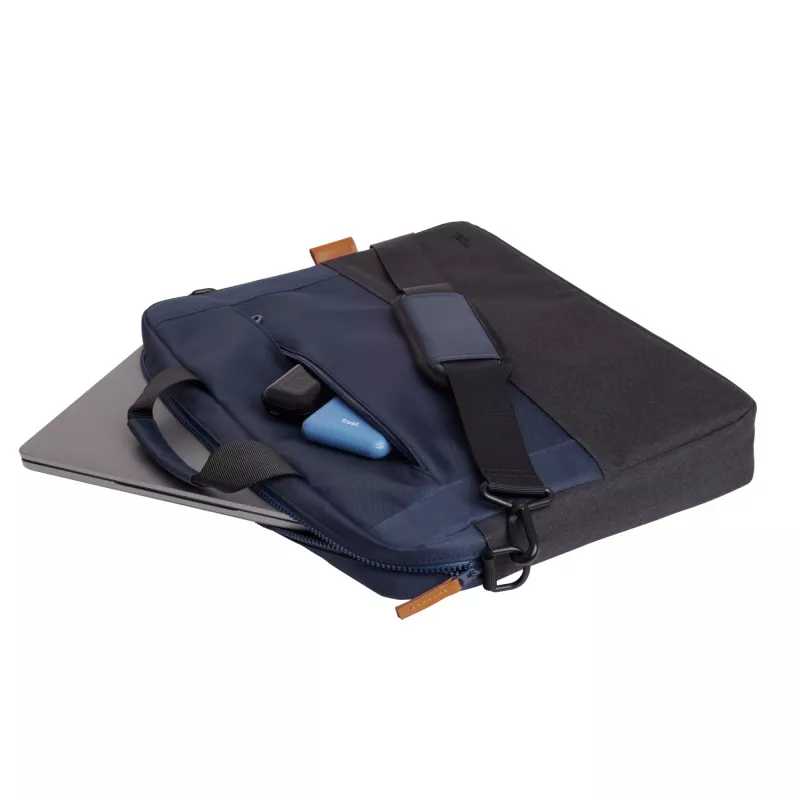 Briefcase Trust Lisboa 40.6 cm 16 inch Blue 2 compartments