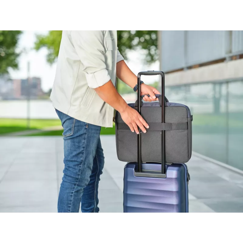 Briefcase Trust Lisboa 40.6 cm 16 inch Blue 2 compartments