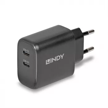 Lindy 65W USB 2 x Type C GaN Charger 73438