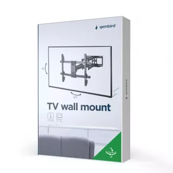 Wall TV mount Gembird WM-80ST-02 — fixed/tilt, 37 inch–80 inch, VESA up to 600x400, 60 kg, black