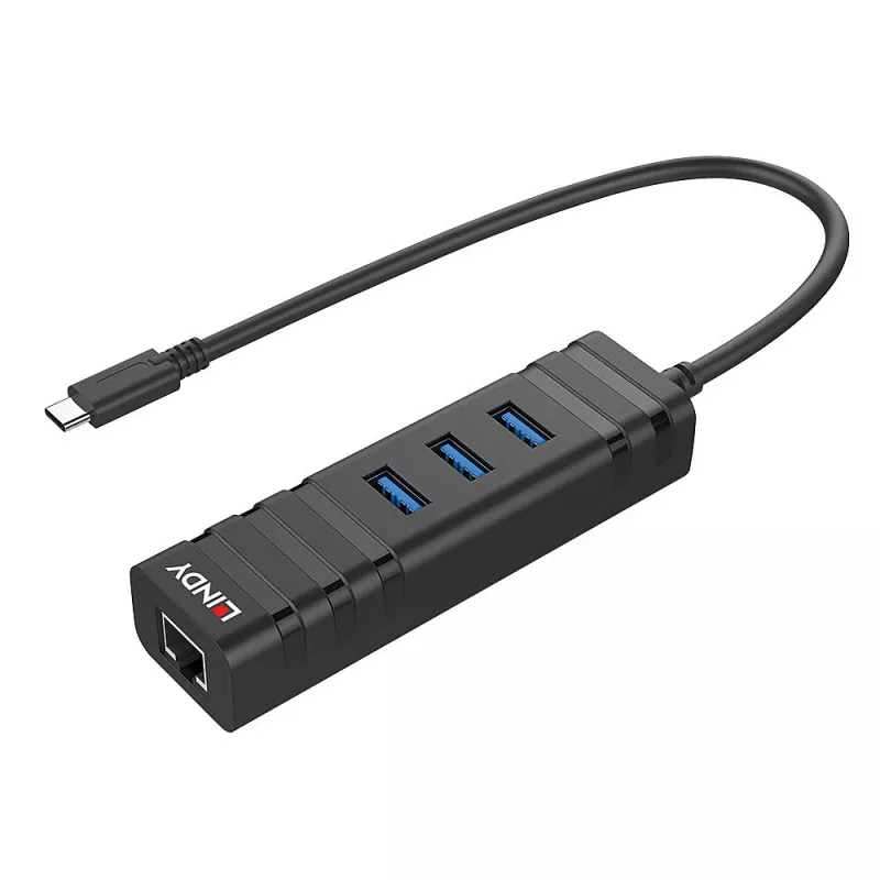 USB Hub Lindy USB 3.2 Type C Hub and Gigabit Ethernet Converter