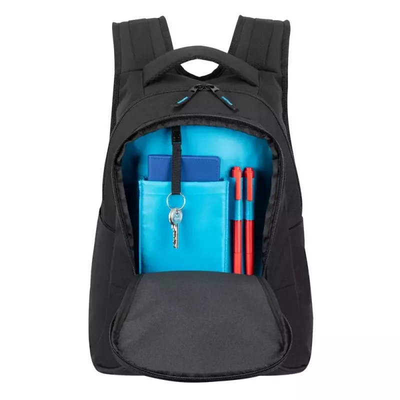 Casual backpack Rivacase Gremio 5565, black polyester, 350×240×410 mm