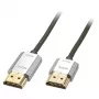 Lindy 3m CROMO Slim High Speed HDMI Cable with Ethernet, 3 m, HDMI Type A (Standard), HDMI Type A (Standard), 3D, 10.2 Gbit/s, Grey