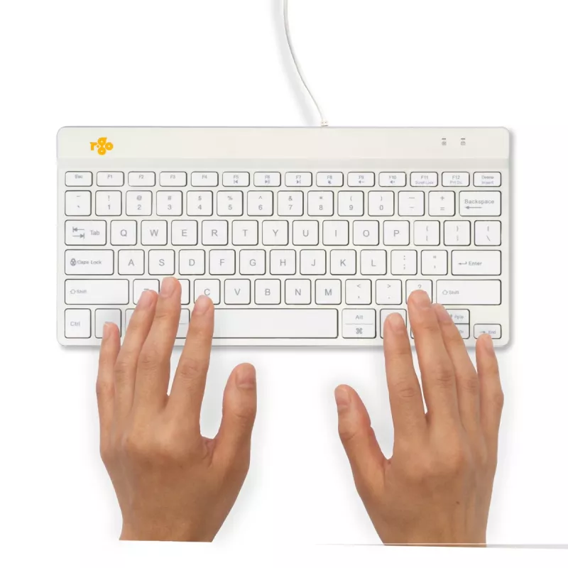 R-Go Tools Ergonomic keyboard R-Go Compact Break, compact keyboard with break software, QWERTY (US), wired, white