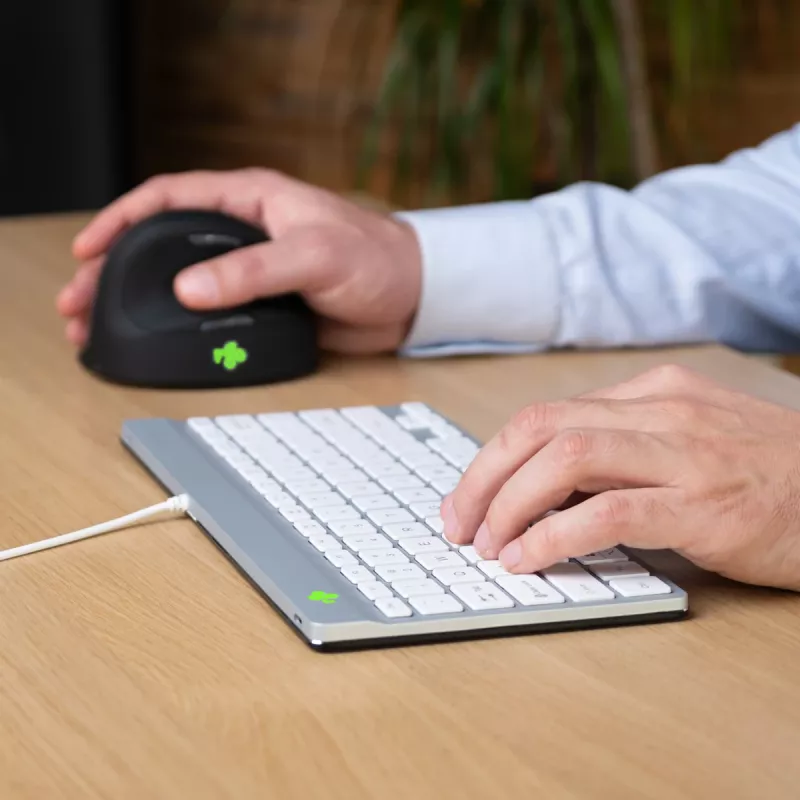 R-Go Tools Ergonomic keyboard R-Go Compact Break, compact keyboard with break software, QWERTY (US), wired, white