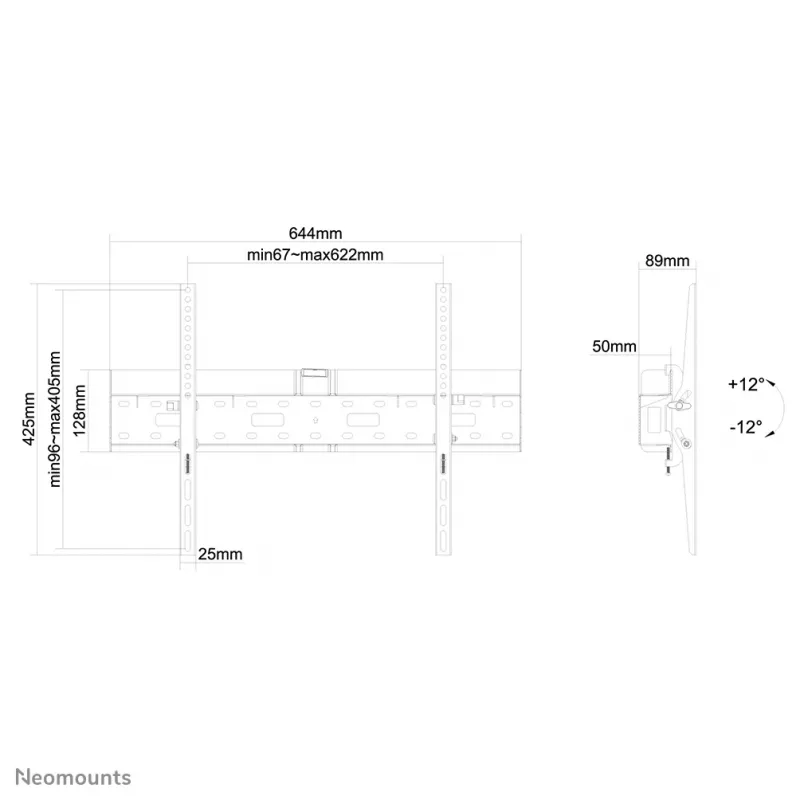 Neomounts LFD-W2640MP TV mount wall 37-75 inch - tiltable