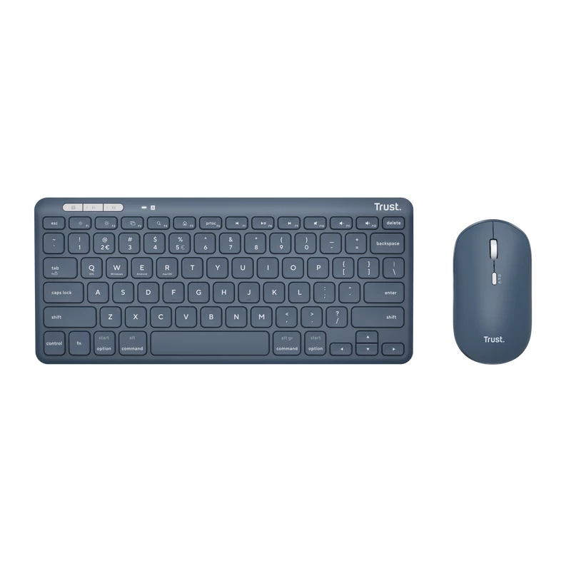 Trust Lyra keyboard Mouse included Office RF Wireless + Bluetooth QWERTY US English Blue