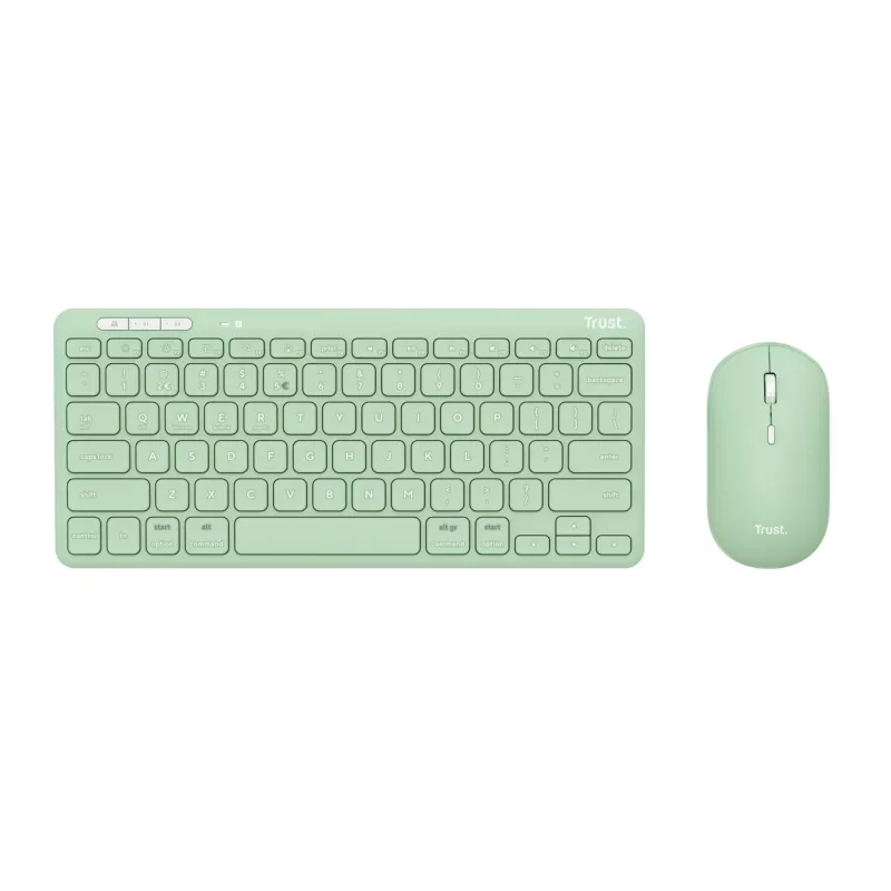 Trust Lyra keyboard Mouse included Office RF Wireless + Bluetooth QWERTY US English Green