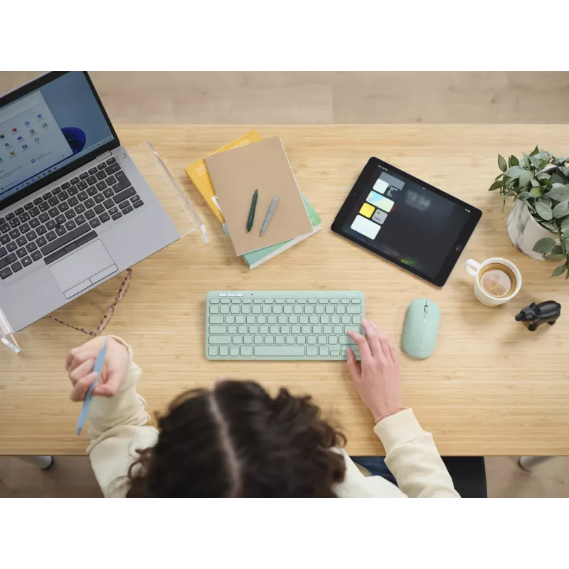 Trust Lyra keyboard Mouse included Office RF Wireless + Bluetooth QWERTY US English Green