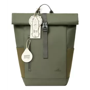 Travel backpack Rivacase Eden Olive PU leather Polyester rPET 250x160x430mm