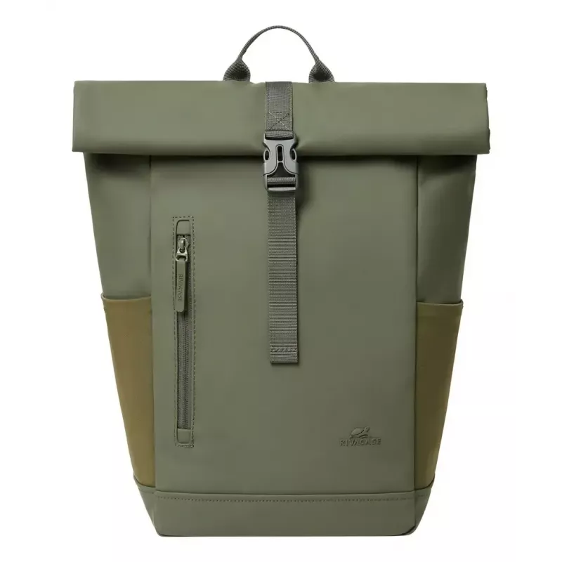 Travel backpack Rivacase Eden Olive PU leather Polyester rPET 250x160x430mm