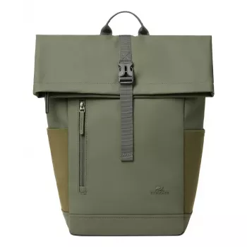 Travel backpack Rivacase Eden Olive PU leather Polyester rPET 250x160x430mm