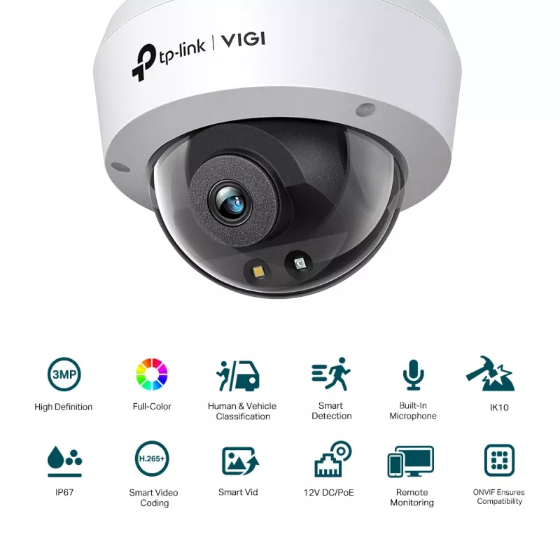 TP-Link VIGI C230 Dome IP security camera Indoor & outdoor 2304 x 1296 pixels Ceiling