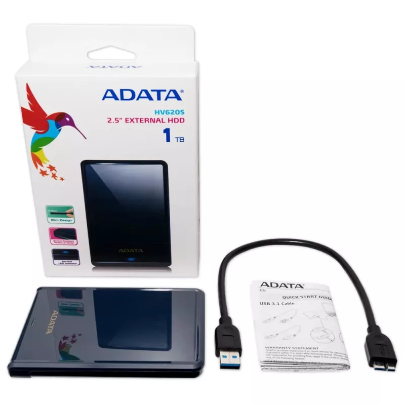ADATA HV620S external hard drive 1 TB 2.5 inch Micro-USB B 3.2 Gen 1 (3.1 Gen 1) Blue
