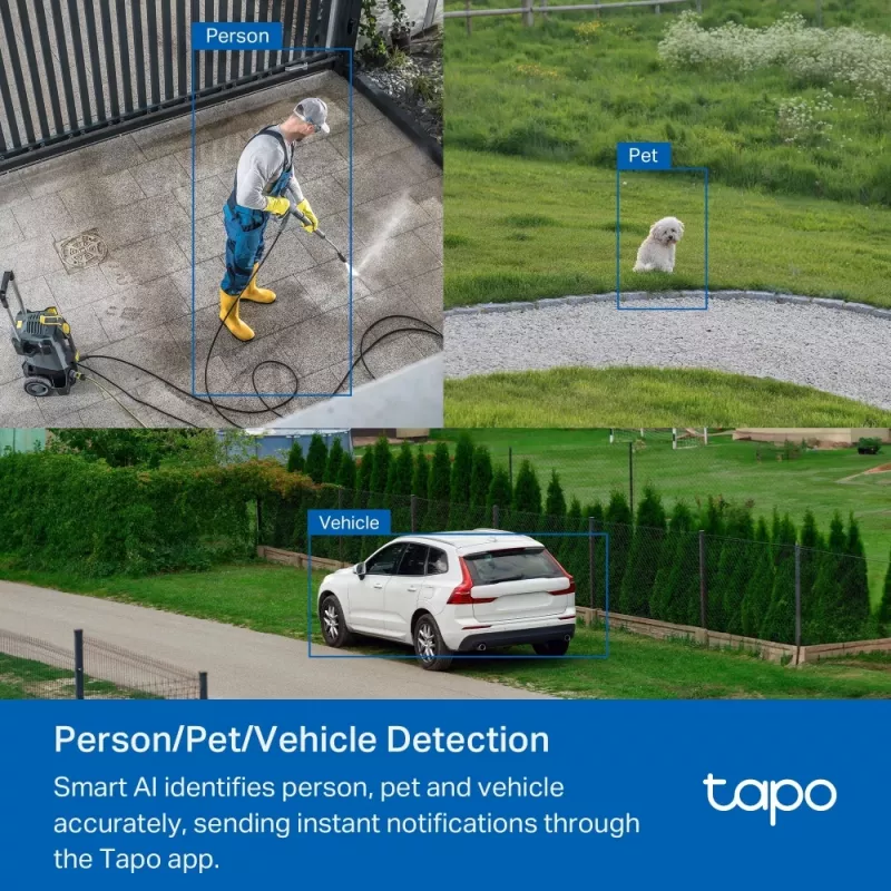 TP-Link Outdoor Pan/Tilt Security Wi-Fi Camera SPEC: 3K 5MP (2880x1620), 2.4 GHz, 2 × External Antennas, 1 × Ethernet Port, Horizontal 360º
