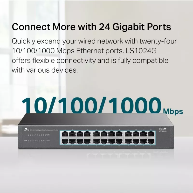 TP-Link LS1024G network switch Unmanaged Gigabit Ethernet (10/100/1000) Black