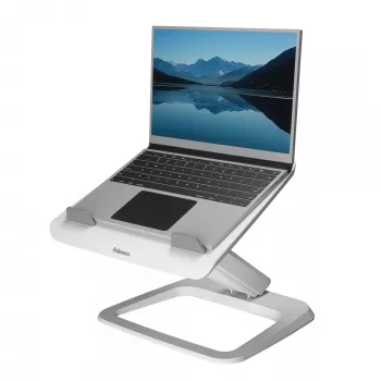 Fellowes Laptop Stand for Desk - Hana LT Laptop Stand for the Home and Office - Adjustable Laptop Stand with 3 Height Adjustments - Max Monitor Size 19 inch, Max Weight 4.5KG - White
