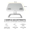 Fellowes Laptop Stand for Desk - Hana LT Laptop Stand for the Home and Office - Adjustable Laptop Stand with 3 Height Adjustments - Max Monitor Size 19 inch, Max Weight 4.5KG - White