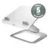 Fellowes Laptop Stand for Desk - Hana LT Laptop Stand for the Home and Office - Adjustable Laptop Stand with 3 Height Adjustments - Max Monitor Size 19 inch, Max Weight 4.5KG - White