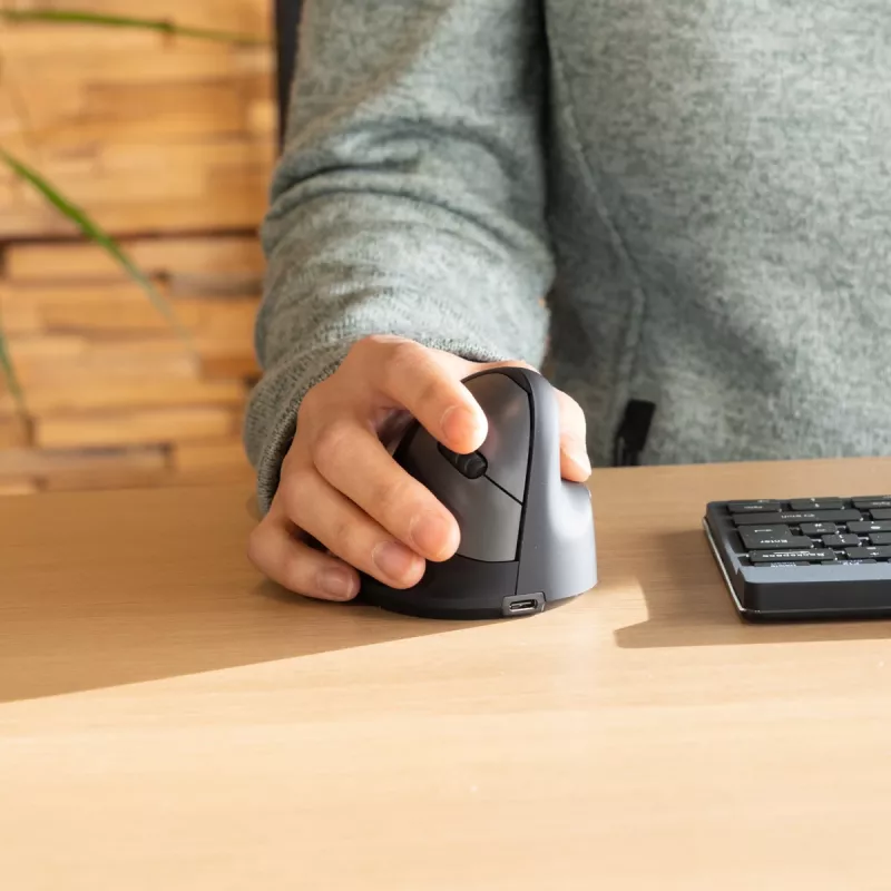 R-Go Tools Ergonomic mouse R-Go HE Break with break software, large (hand size ≥ 185 mm), right-handed, Bluetooth, black