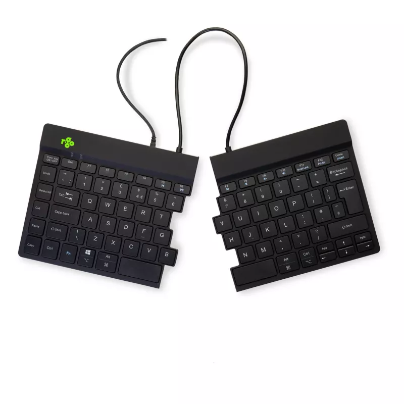 R-Go Tools Ergonomic keyboard R-Go Split Break v2 with break software, ergonomic split keyboard, QWERTY (UK), Wired, black