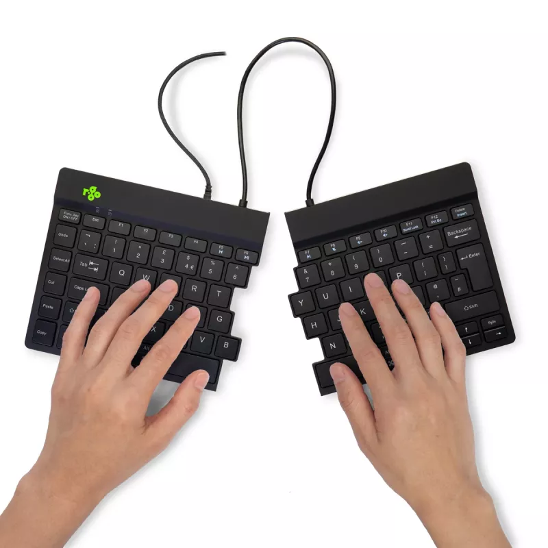 R-Go Tools Ergonomic keyboard R-Go Split Break v2 with break software, ergonomic split keyboard, QWERTY (UK), Wired, black