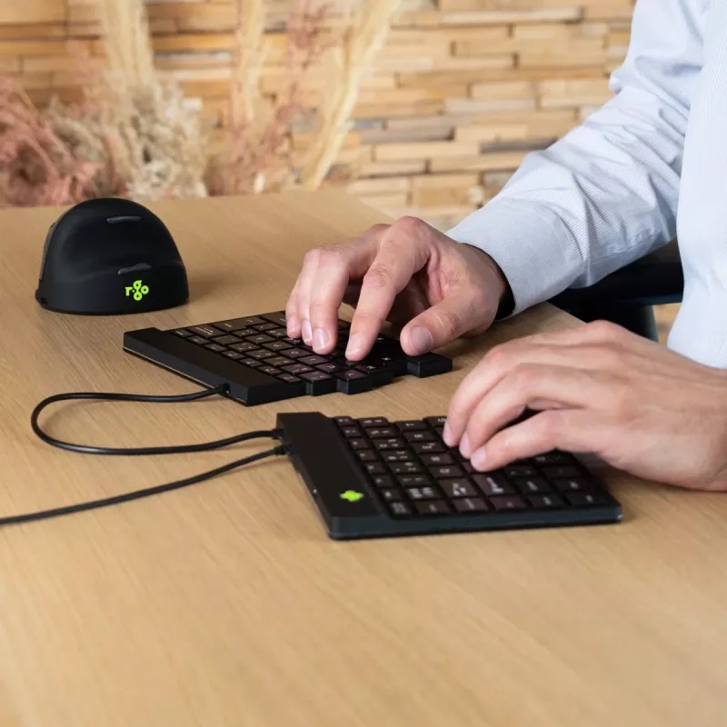 R-Go Tools Ergonomic keyboard R-Go Split Break v2 with break software, ergonomic split keyboard, QWERTY (US), Wired, black