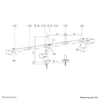 Desk Monitor Arm Neomounts DS60-600BL3 Clamp/Grommet 10-27 inch
