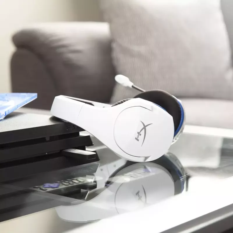 HyperX Cloud Stinger Core - Wireless Gaming Headset (White-Blue) - PS5-PS4
