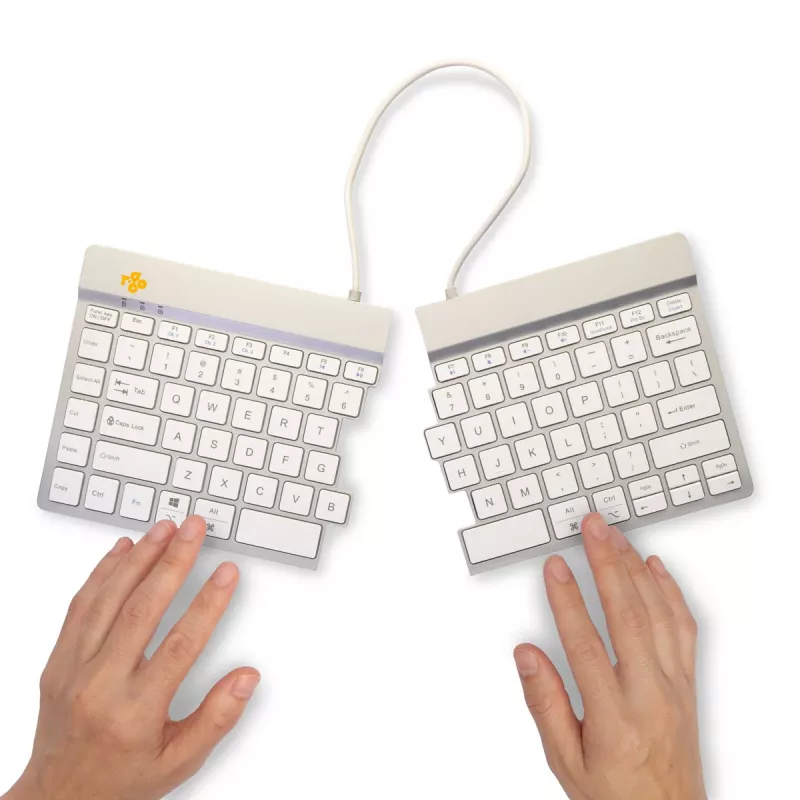 R-Go Tools Ergonomic keyboard R-Go Split Break with break software, ergonomic split keyboard, QWERTY (US), Bluetooth, white