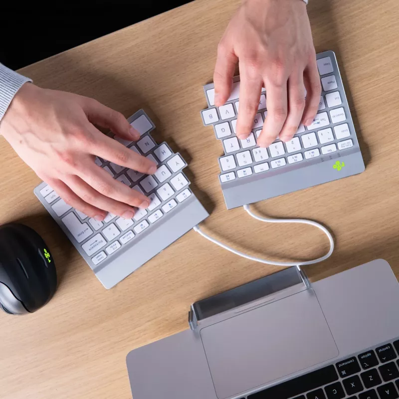 R-Go Tools Ergonomic keyboard R-Go Split Break with break software, ergonomic split keyboard, QWERTY (US), Bluetooth, white